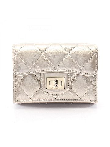 Chanel Chanel 2.55 Matelassé Tri-fold Wallet, Leather, Women's, Gold Tone, A70325 (view 1)