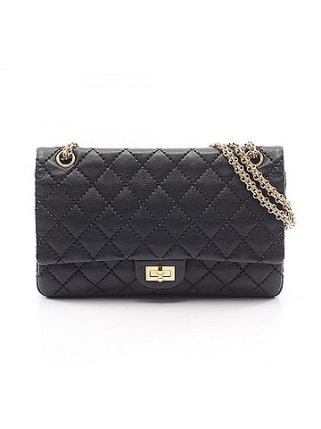 Chanel Chanel 2.55 Matelassé Double Flap Shoulder Bag Handbag Leather Women's Black A37587 (view 1)