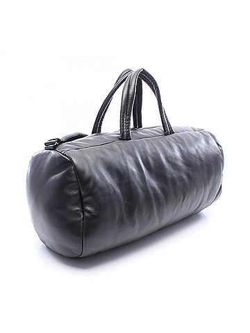 Saint Laurent Yves Saint Laurent Saint Laurent Paris Wide Logo Puffer Boston Bag Handbag Leather Men's Black (view 2)