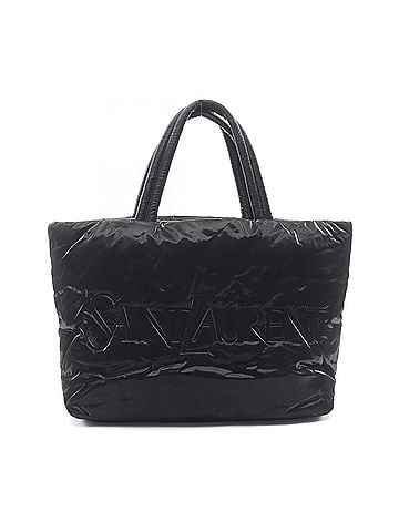 Saint Laurent Yves Saint Laurent Saint Laurent Paris Wide Puffer Tote Bag Handbag, Nylon, Men's, Black, 756269 (view 1)