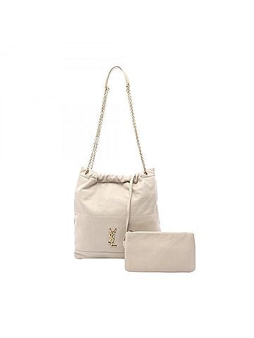 Yves Saint Laurent Yves Saint Laurent Saint Laurent Paris Jamie Shoulder Bag/Handbag, Leather, Women's, Ivory, 781666 (view 1)