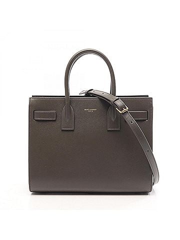 Saint Laurent Yves Saint Laurent Saint Laurent Paris Sac de Jour Baby 2-Way Handbag, Leather, Women's, Green, 421863 (view 1)