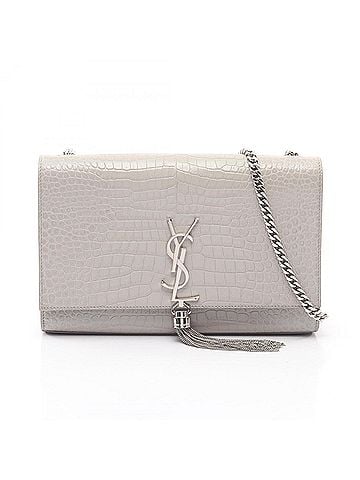 Saint Laurent Yves Saint Laurent Saint Laurent Paris Kate Monogram Shoulder Bag/Handbag, Leather, Women's, Gray (view 1)