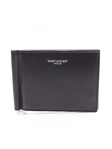 Saint Laurent Saint Laurent Paris Classic Bill Clip Wallet, Bi-fold Leather, Men's, Black, 378005 (view 1)
