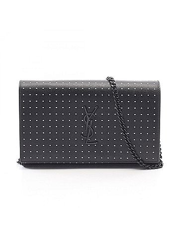 Saint Laurent Yves Saint Laurent Saint Laurent Paris YSL Monogram Polka Dot Shoulder Bag/Handbag, Leather, Women's, Black (view 1)