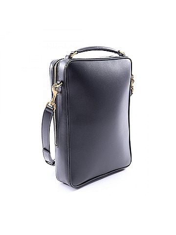 Yves Saint Laurent Yves Saint Laurent Saint Laurent Paris 2-Way Handbag, Leather, Men's, Black, 821265 (view 2)