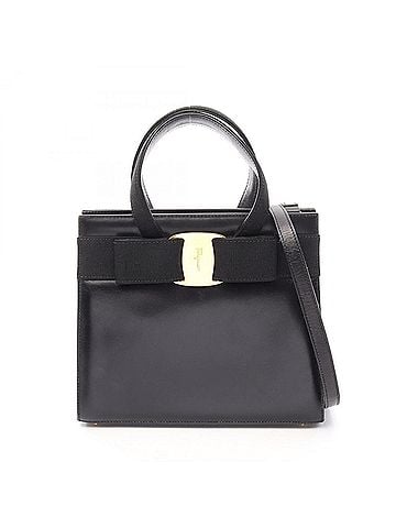 Salvatore Ferragamo Salvatore Ferragamo Vara Ribbon 2-Way Handbag, Leather, Women's, Black (view 1)
