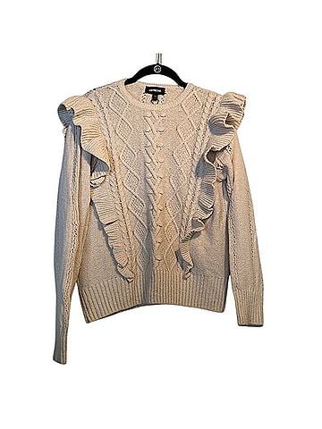 Express Ruffle Front Sweater Pullover Sweater (view 1)