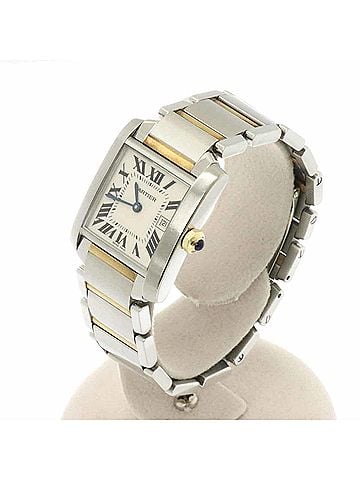 Cartier Cartier Tank Francaise MM Two-Tone W51012Q4 Boys' Watch, Date, Ivory, Yellow Gold (YG), Quartz Watch (view 2)