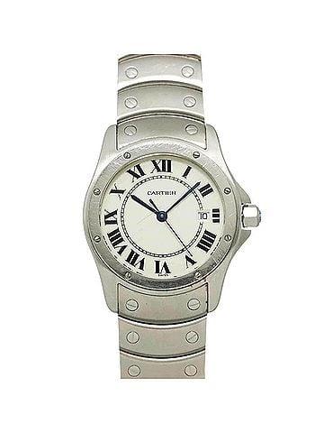 Cartier Cartier Santos Ronde MM W20027K1 Boys' Watch, Date, White Quartz Watch (view 1)