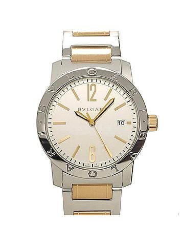 Bvlgari BVLGARI BB39S Men's Watch, Date, Silver &amp; Pink Gold, Automatic Movement (view 1)