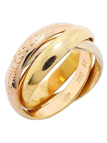 Cartier Cartier Trinity Classic Ring, 18K Yellow Gold, White Pink Size #51, Ladies', P3450248 (view 1)