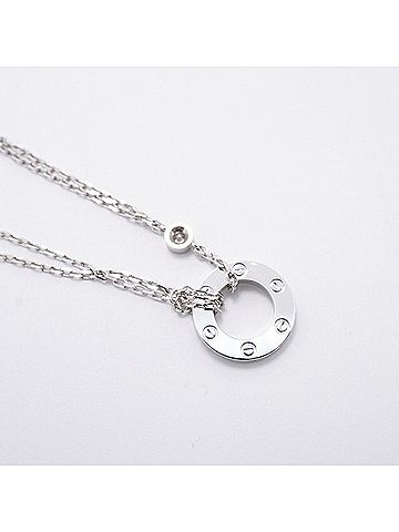 Cartier Cartier Love Circle Necklace, 2PD, 18KWG White Gold, Diamonds, Ladies' P3443095 (view 2)