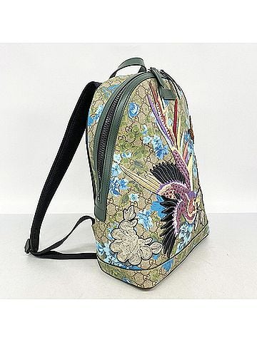Gucci Gucci GG Supreme Bird Embroidery Backpack, 419584, Beige Multicolor, Women's, OP018535 (view 2)