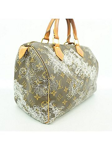 Louis Vuitton Louis Vuitton Monogram Dentelle Speedy 30 Handbag M95398 Argent Women's OP015777 (view 2)