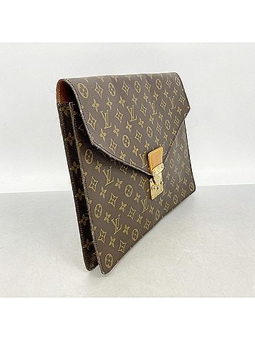 Louis Vuitton Louis Vuitton Monogram Clutch Bag, Portedocument Sénateur, M53335, Brown, Men's, P3506753 (view 2)