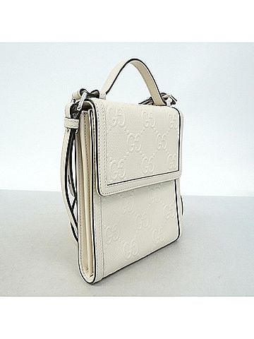 Gucci Gucci Shoulder Bag GG Embossed 625782 Leather White Women's P3488700 (view 2)