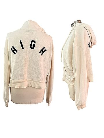 Wildfox HIGH Cropped Oversized Hoodie Zip Up Hoodie (view 1)