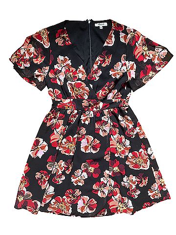 Madewell French Rose Floral Tulip Sleeve Mini Dress Casual Dress (view 2)