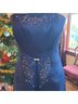 Michaelangelo 100% Polyester Solid Blue Cocktail Dress Size 4 - photo 5