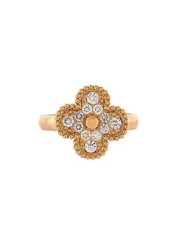 Van Cleef & Arpels Vintage Alhambra Ring 18K Yellow Gold with Diamonds .48CT (view 1)