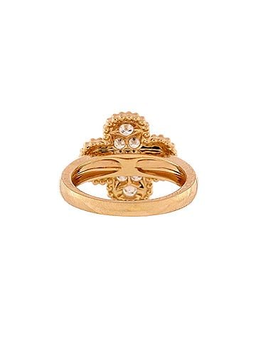 Van Cleef & Arpels Vintage Alhambra Ring 18K Yellow Gold with Diamonds .48CT (view 2)