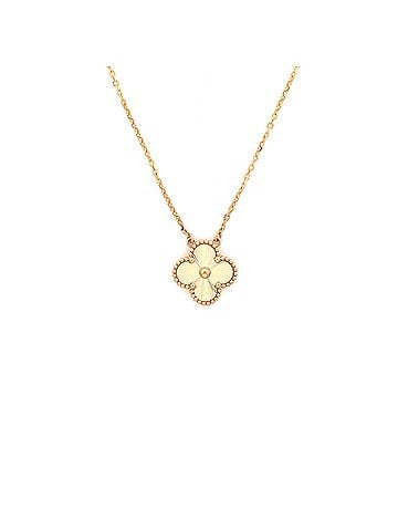 Van Cleef & Arpels Vintage Alhambra Pendant Necklace Guilloche 18K Yellow Gold (view 1)