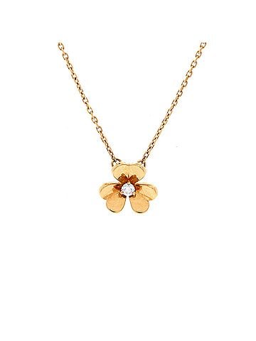Van Cleef & Arpels Frivole Pendant Necklace 18K Yellow Gold and Diamond Mini (view 1)
