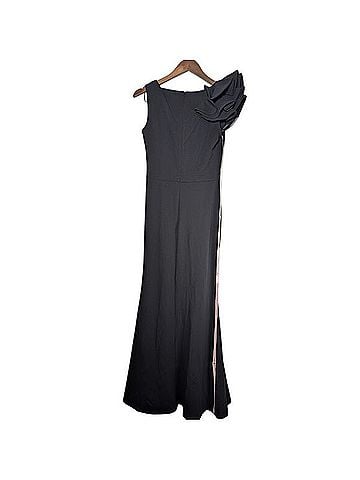 Lulus Lucette Black Ruffle Mermaid Maxi Cocktail Dress (view 2)