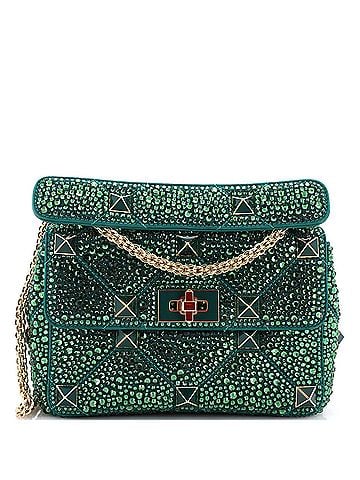 Valentino Garavani Roman Stud Flap Bag Embellished Suede Medium (view 1)