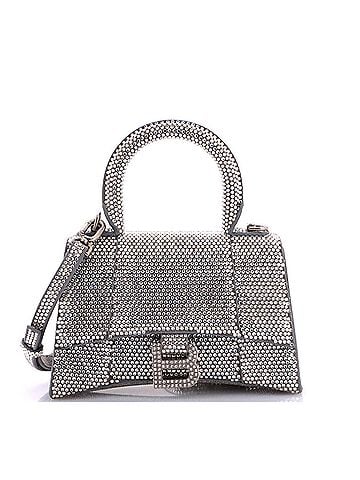 Balenciaga Hourglass Top Handle Bag Suede with Crystals XS (view 1)