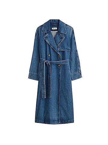 Madewell Denim Double Breasted Crop Trench Coat Coat (view 1)