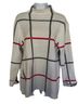 Tahari Plaid Gray Red Pullover Sweater Size L - photo 1