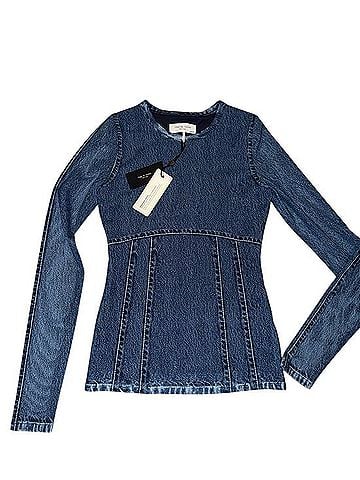 Rag & Bone Denim-Effect Long Sleeve T-Shirt (view 1)