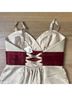 BCBGeneration Ivory Burgundy Cocktail Dress Size 2 - photo 4