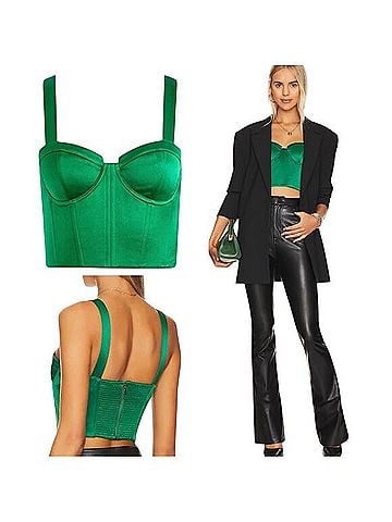 Alice + Olivia Jeanna Bustier Smocked Crop Top Sleeveless Top (view 1)