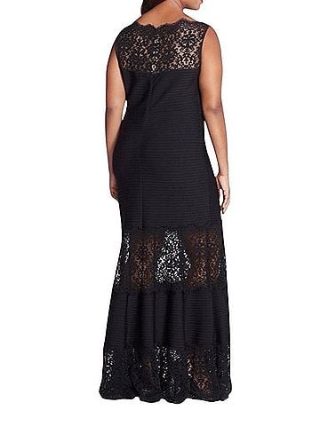 Tadashi Shoji Illusion Lace Pintuck Gown Casual Dress (view 2)