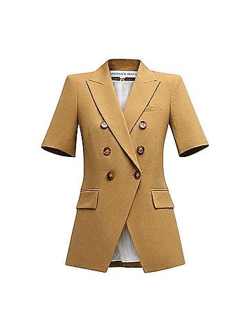 Veronica Beard Atwood Short Sleeve Linen Dickey Blazer (view 1)