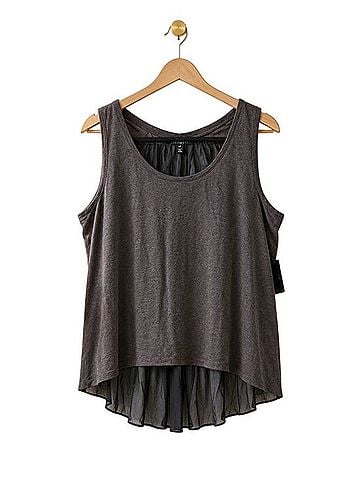 Robert Rodriguez Taupe Gray with Black Silk Chiffon Sleeveless Blouse (view 1)