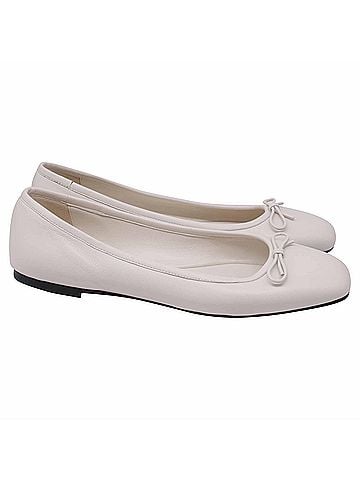 Jimmy Choo Jimmy Choo Elme Ballet Flats in White Leather (view 1)