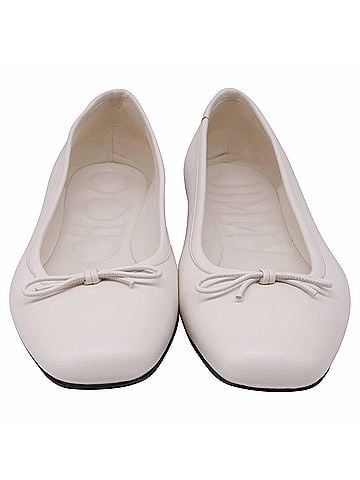 Jimmy Choo Jimmy Choo Elme Ballet Flats in White Leather (view 2)