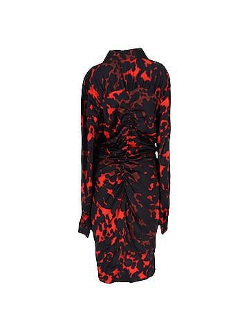 Dries Van Noten Dries Van Noten Printed Ruched Dress in Multicolor Satin (view 1)
