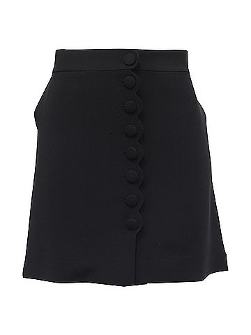 Chloé Chloé Scalloped Mini Skirt in Black Acetate (view 1)