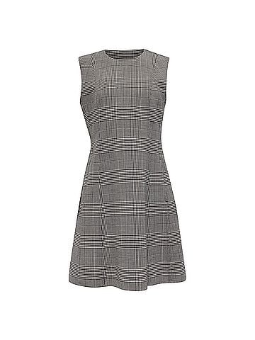 Theory Theory Plaid Mini Dress in Multicolor Virgin Wool (view 1)