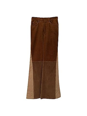 Chloé Chloé Patchwork Flared Pants in Brown Corduroy (view 1)
