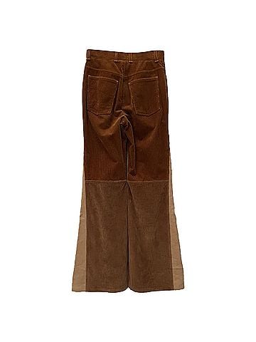 Chloé Chloé Patchwork Flared Pants in Brown Corduroy (view 2)
