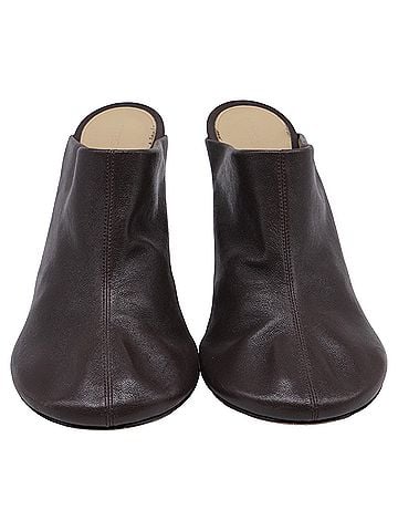 Bottega Veneta Bottega Veneta Dot Sock Heeled Mules in Brown Leather (view 2)