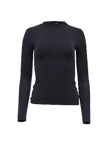 Sportmax Sportmax Crew Neck Longsleeve T-Shirt in Black Polyamide (view 1)