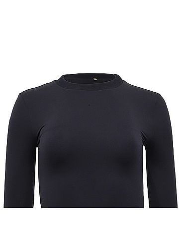 Sportmax Sportmax Crew Neck Longsleeve T-Shirt in Black Polyamide (view 2)