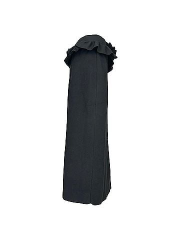 Alexander McQueen Alexander McQueen Ruffled Pencil Skirt in Black Viscose (view 2)